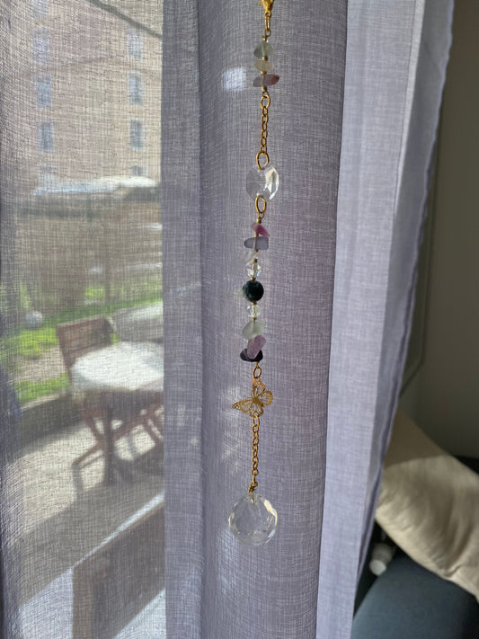 Kit DIY Attrape-Soleil Sylvaë - Fluorite et Agate arbre - Suncatcher Ollasun