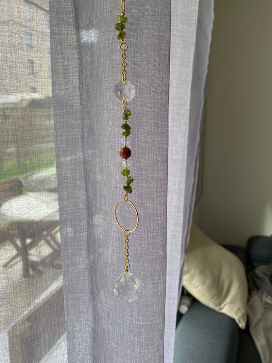 Kit DIY Attrape-Soleil Viréa - Péridot et agate rouge- Suncatcher Ollasun