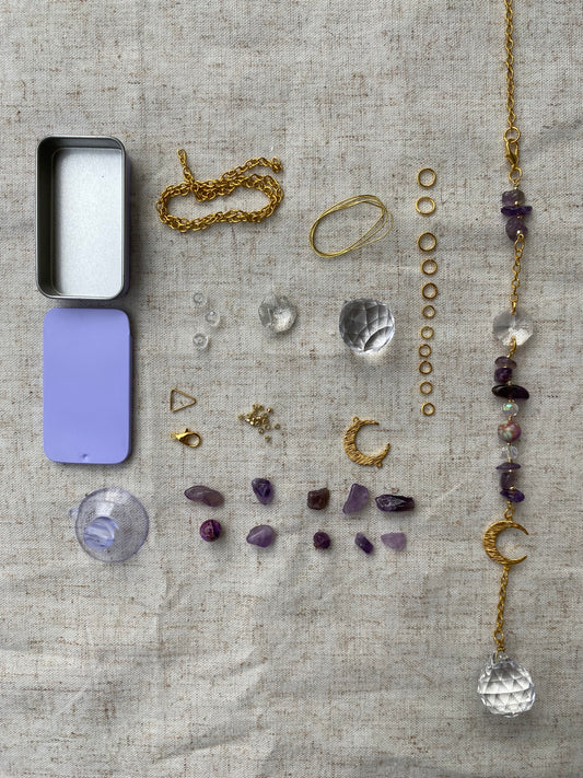 Kit DIY Attrape-Soleil Noctéa - Améthyste et jaspe violet - Suncatcher Ollasun
