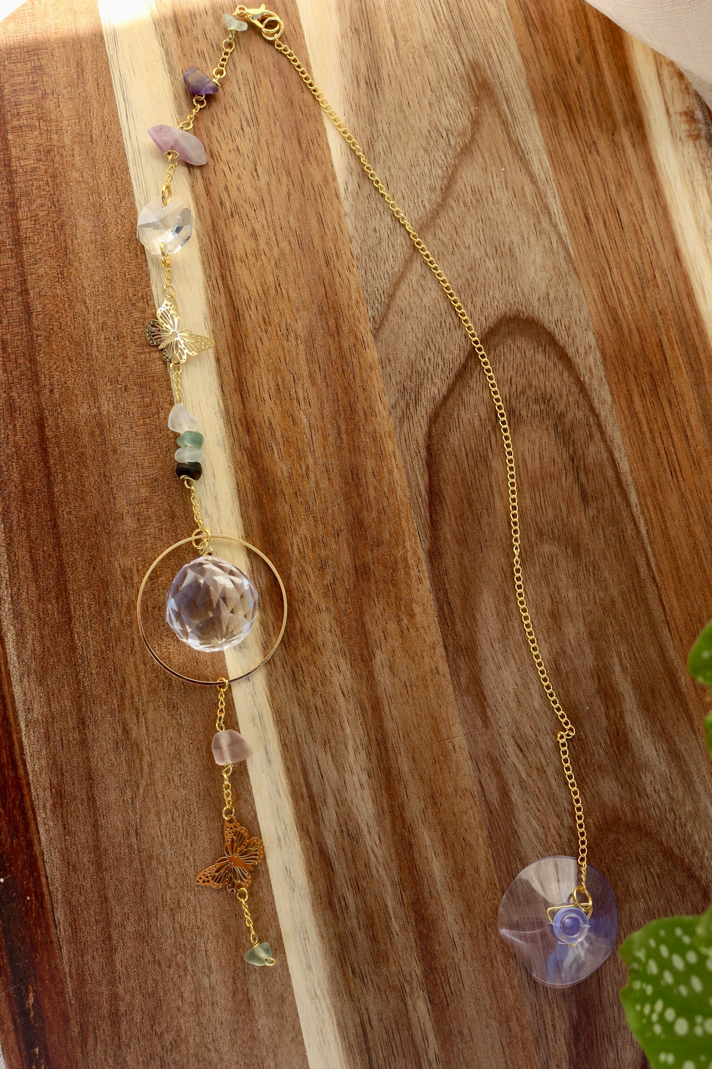 Lyrena — Suncatcher en fluorite - Attrape soleil en pierre naturelle