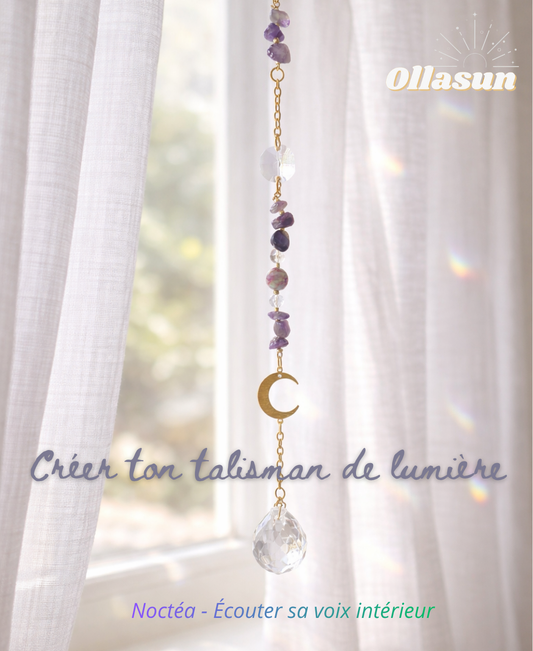 Kit DIY Attrape-Soleil Noctéa - Améthyste et jaspe violet - Suncatcher Ollasun