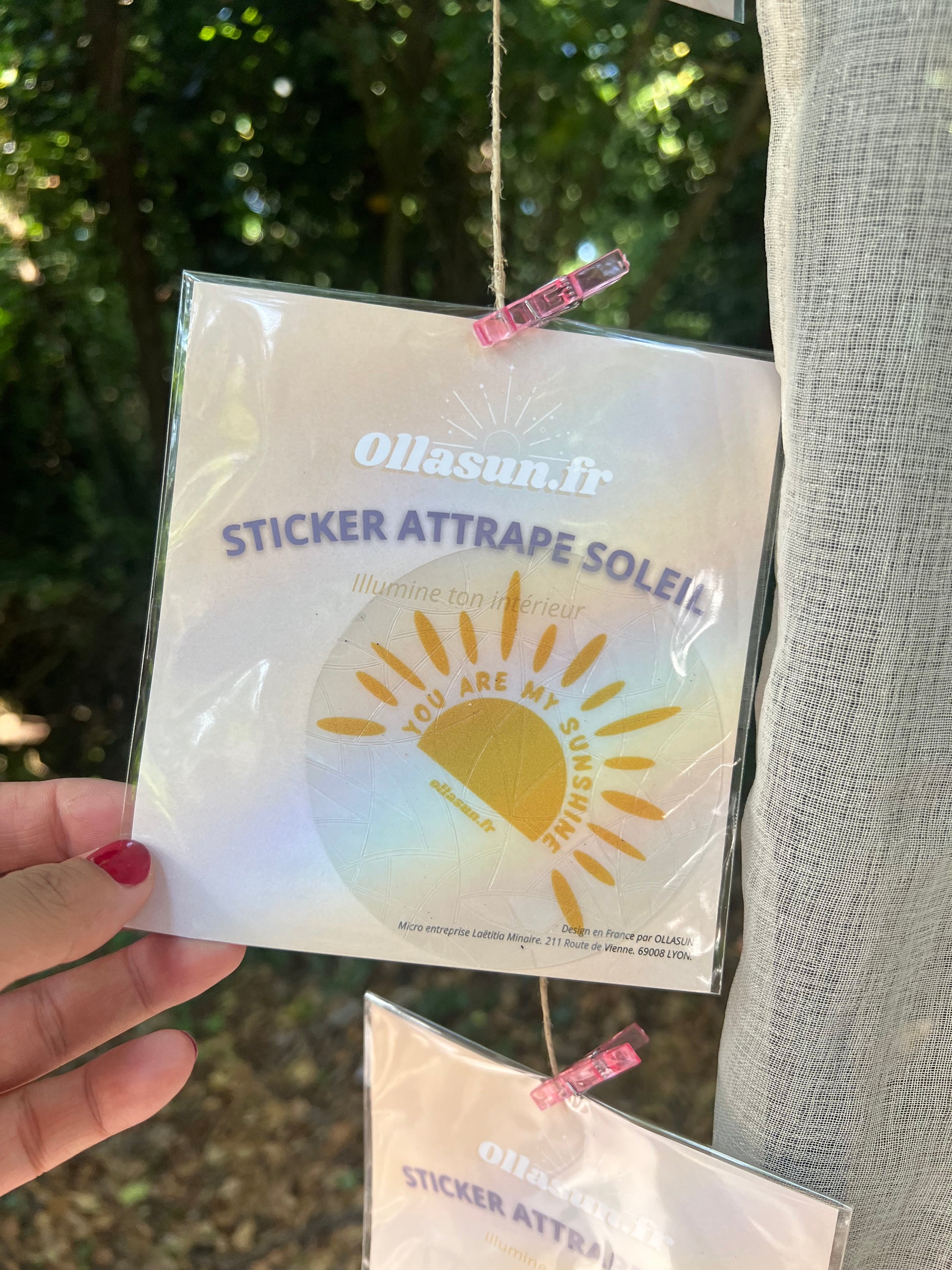 Attrape soleil sticker suncatcher - You are my sunshine - Ollasun - Décoration de fenêtre créateur d'arc en ciel 