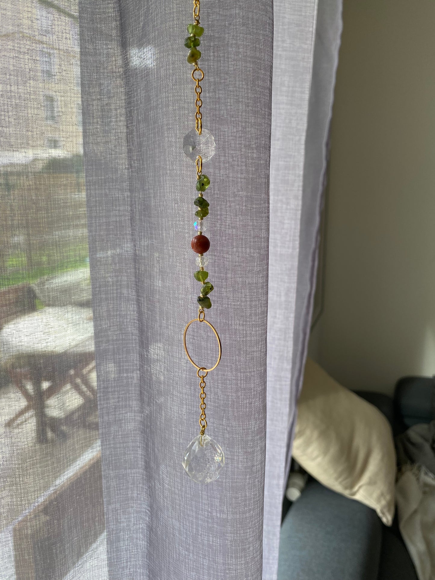 Kit DIY Attrape-Soleil Viréa - Péridot et agate rouge- Suncatcher Ollasun