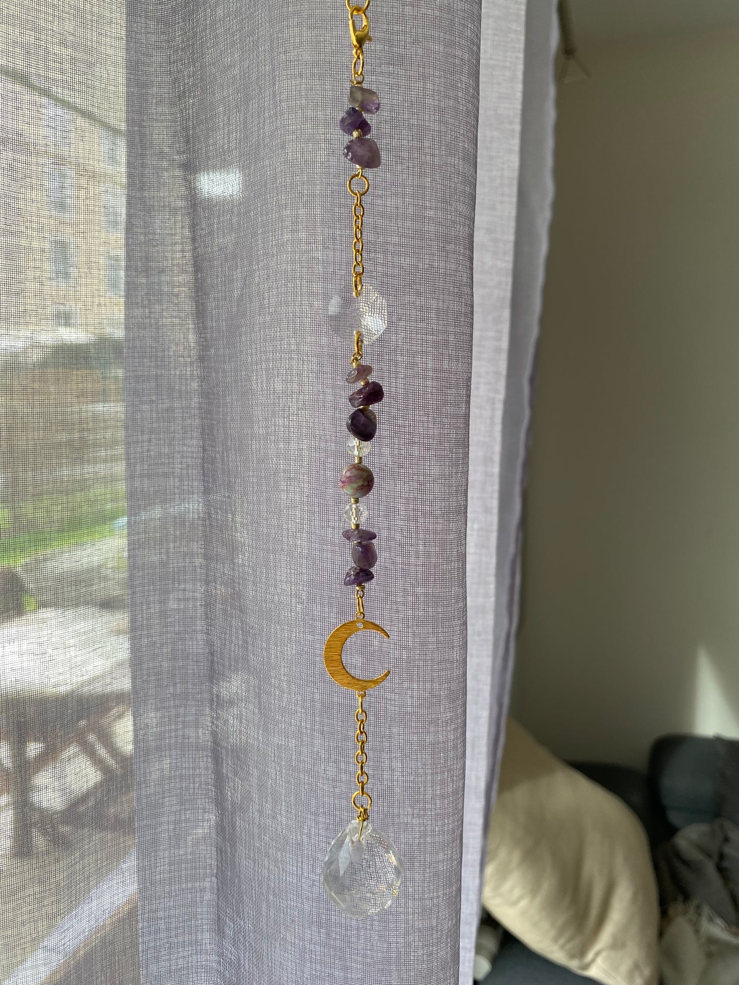 Kit DIY Attrape-Soleil Noctéa - Améthyste et jaspe violet - Suncatcher Ollasun