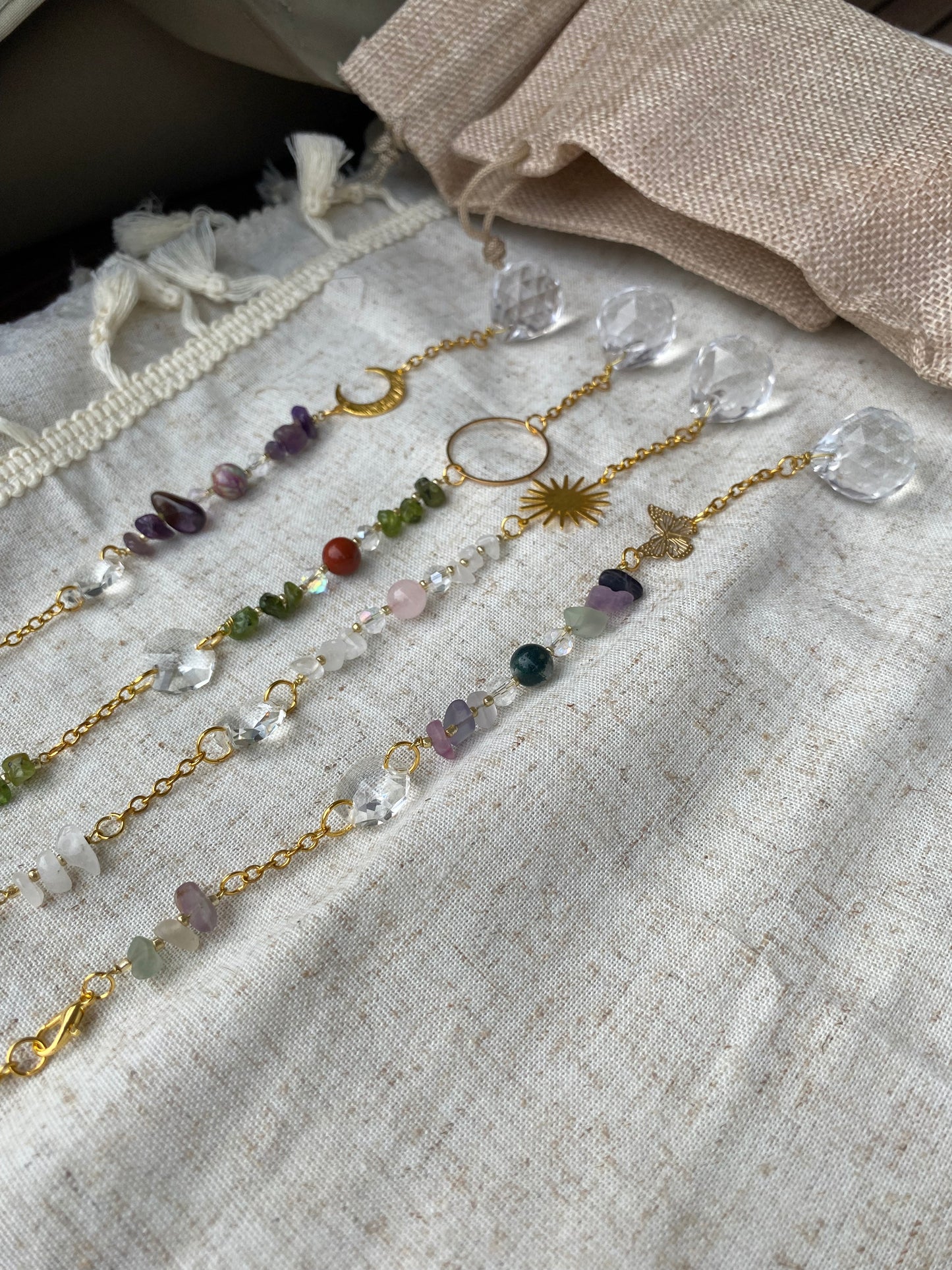 Kit DIY Attrape-Soleil Sylvaë - Fluorite et Agate arbre - Suncatcher Ollasun