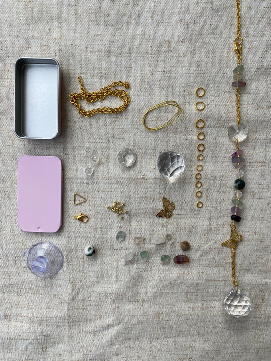Kit DIY Attrape-Soleil Sylvaë - Fluorite et Agate arbre - Suncatcher Ollasun