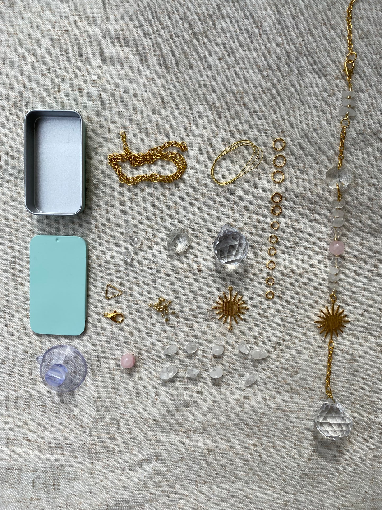 Kit DIY Attrape-Soleil Aurora - Quartz et quartz rose - Suncatcher Ollasun