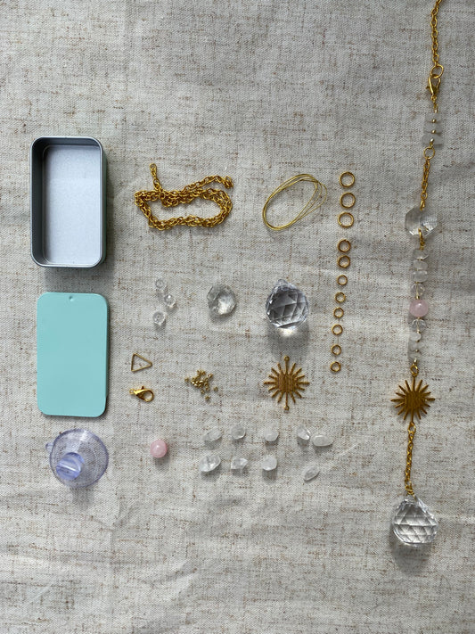 Kit DIY Attrape-Soleil Aurora - Quartz et quartz rose - Suncatcher Ollasun