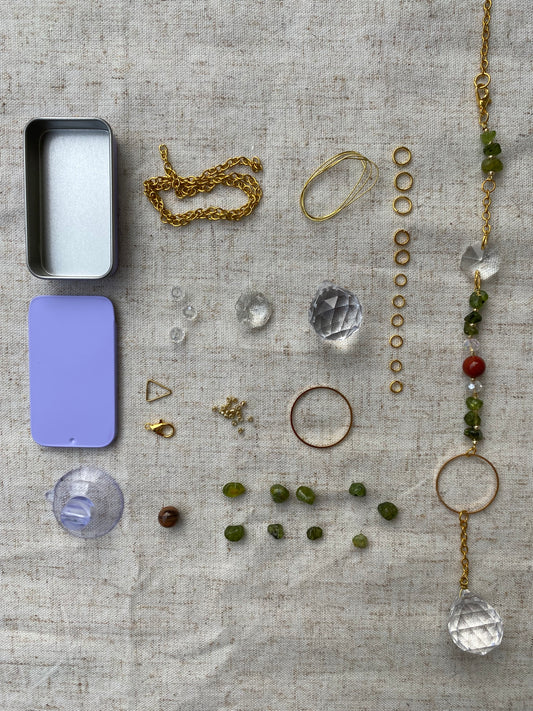 Kit DIY Attrape-Soleil Viréa - Péridot et agate rouge- Suncatcher Ollasun