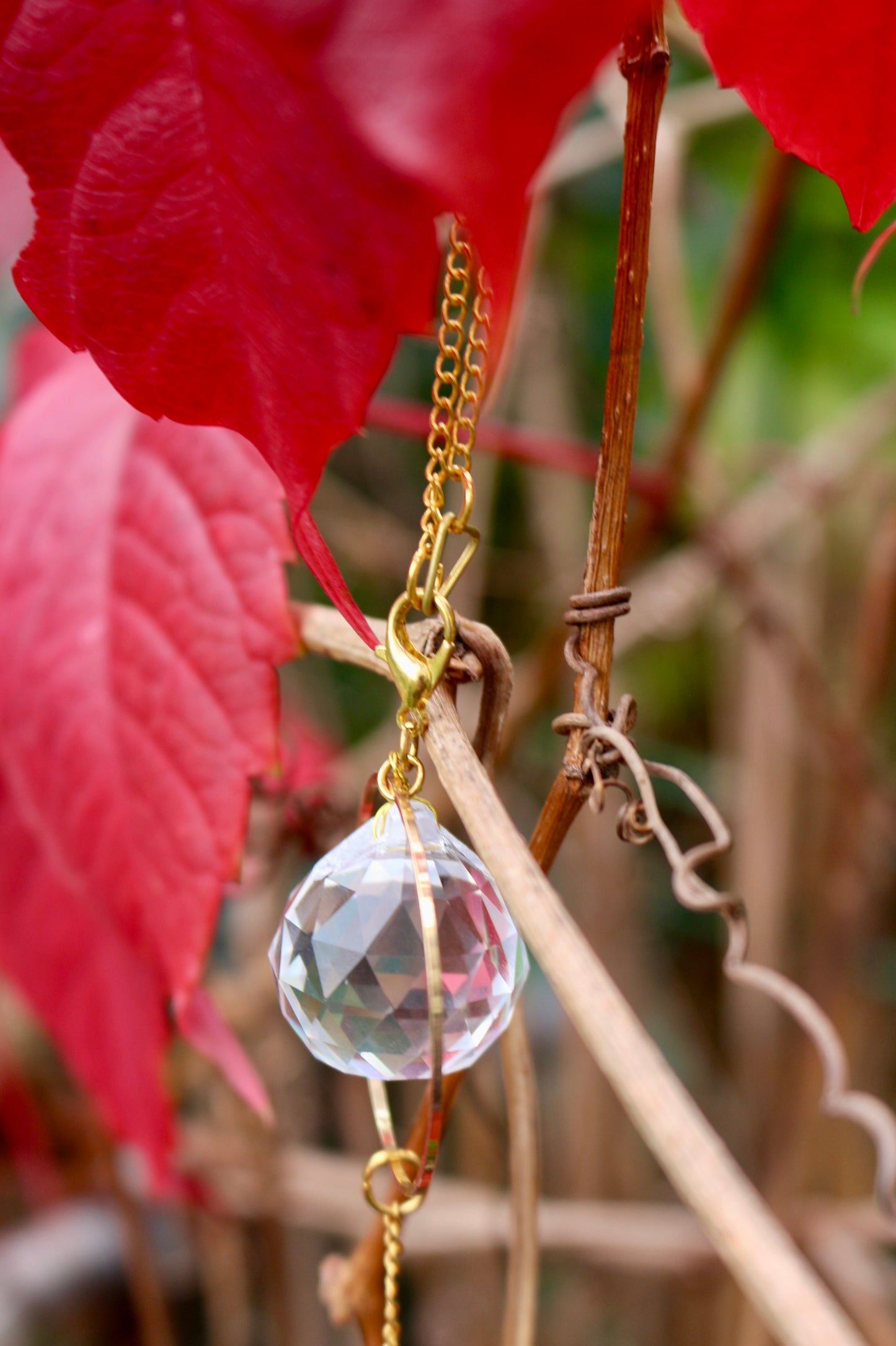 Chaîne d’attache dorée – Prolonger la lumière ✨- Attrape soleil - Suncatcher - Capteur de soleil - Créateur d'arc en ciel
