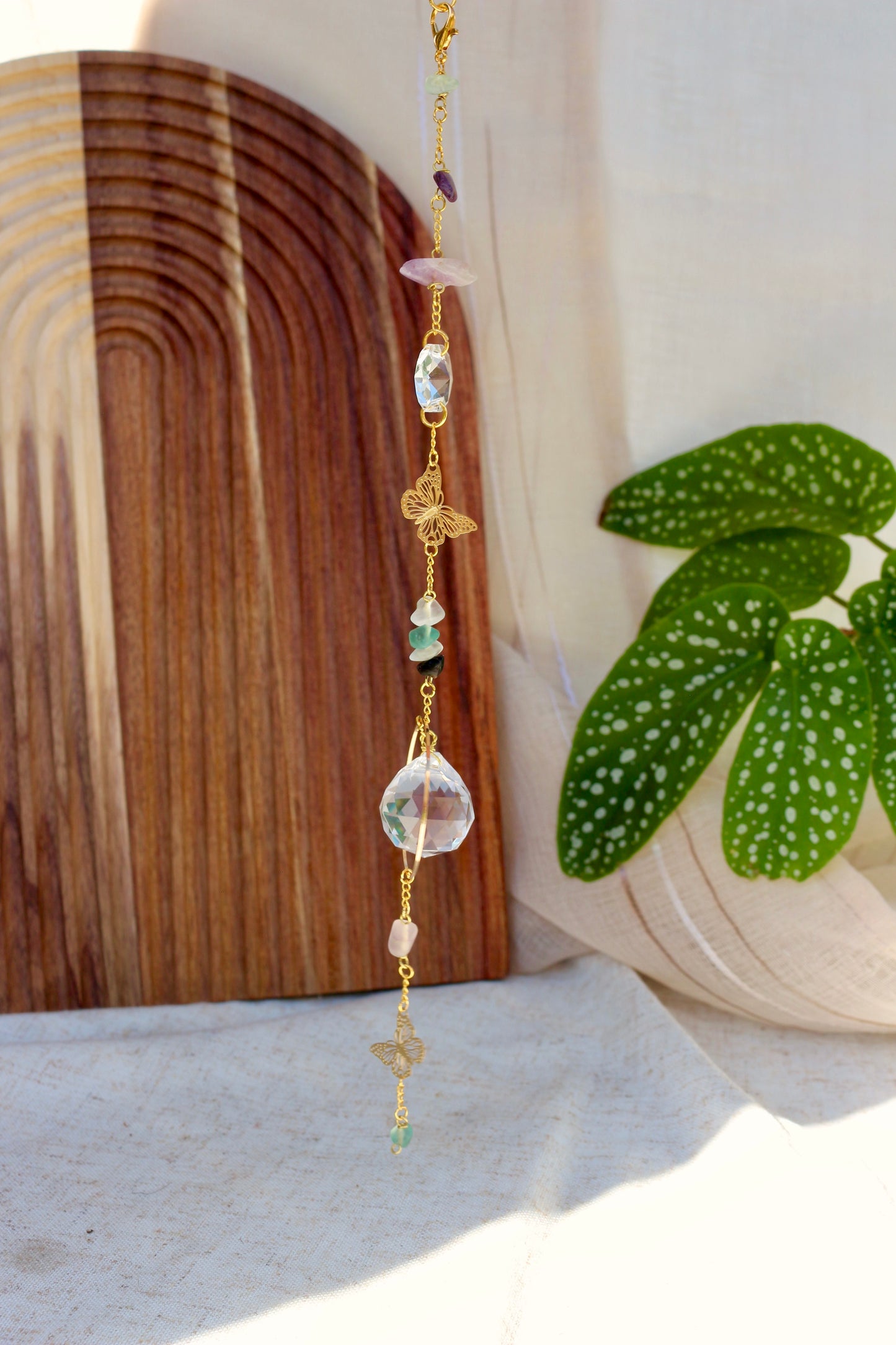 Lyrena — Suncatcher en fluorite - Attrape soleil en pierre naturelle