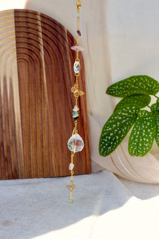 Lyrena — Suncatcher en fluorite - Attrape soleil en pierre naturelle