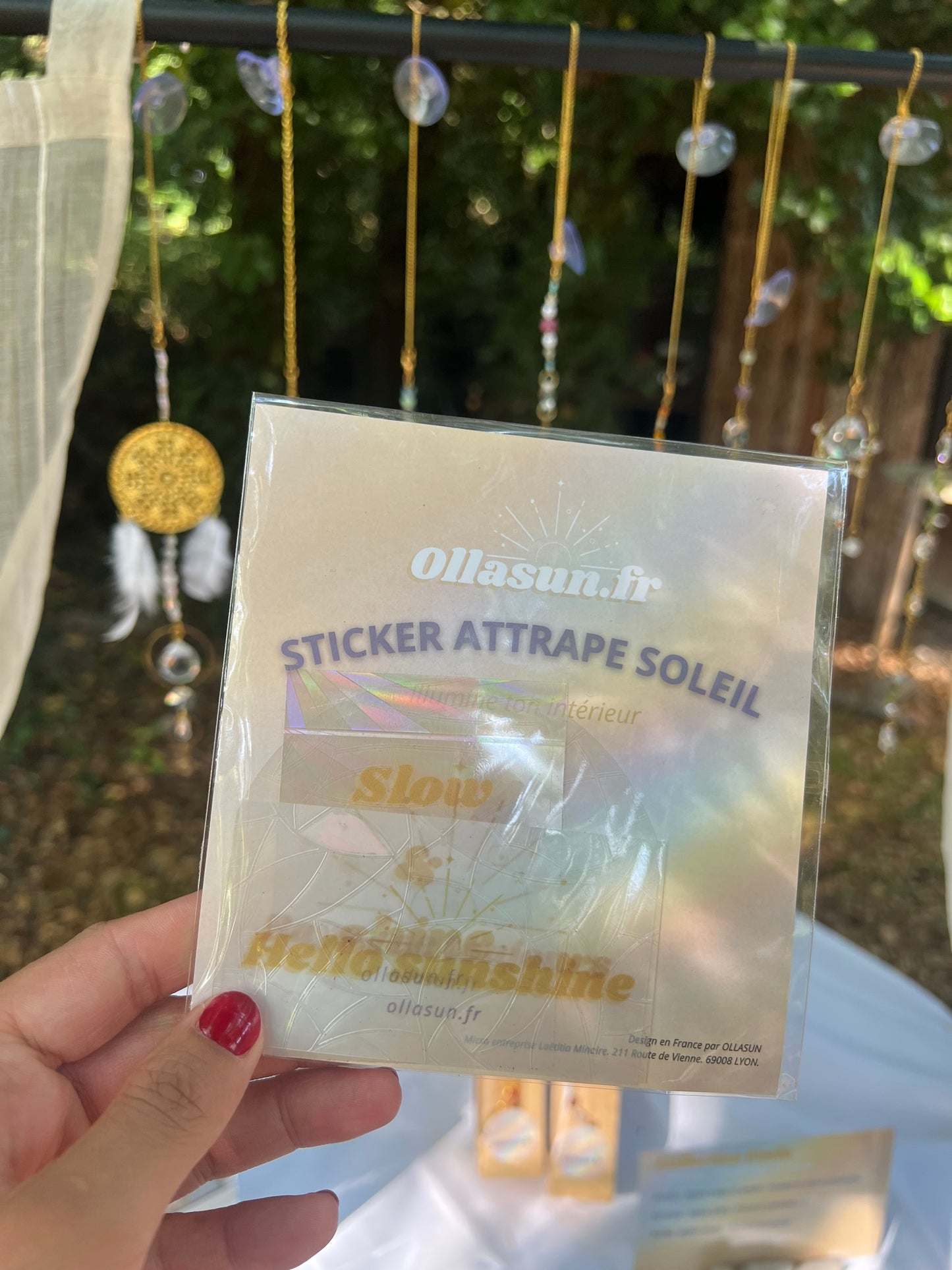 Lot de 3 stickers attrape soleil suncatcher createur d'arc en ciel Ollasun
