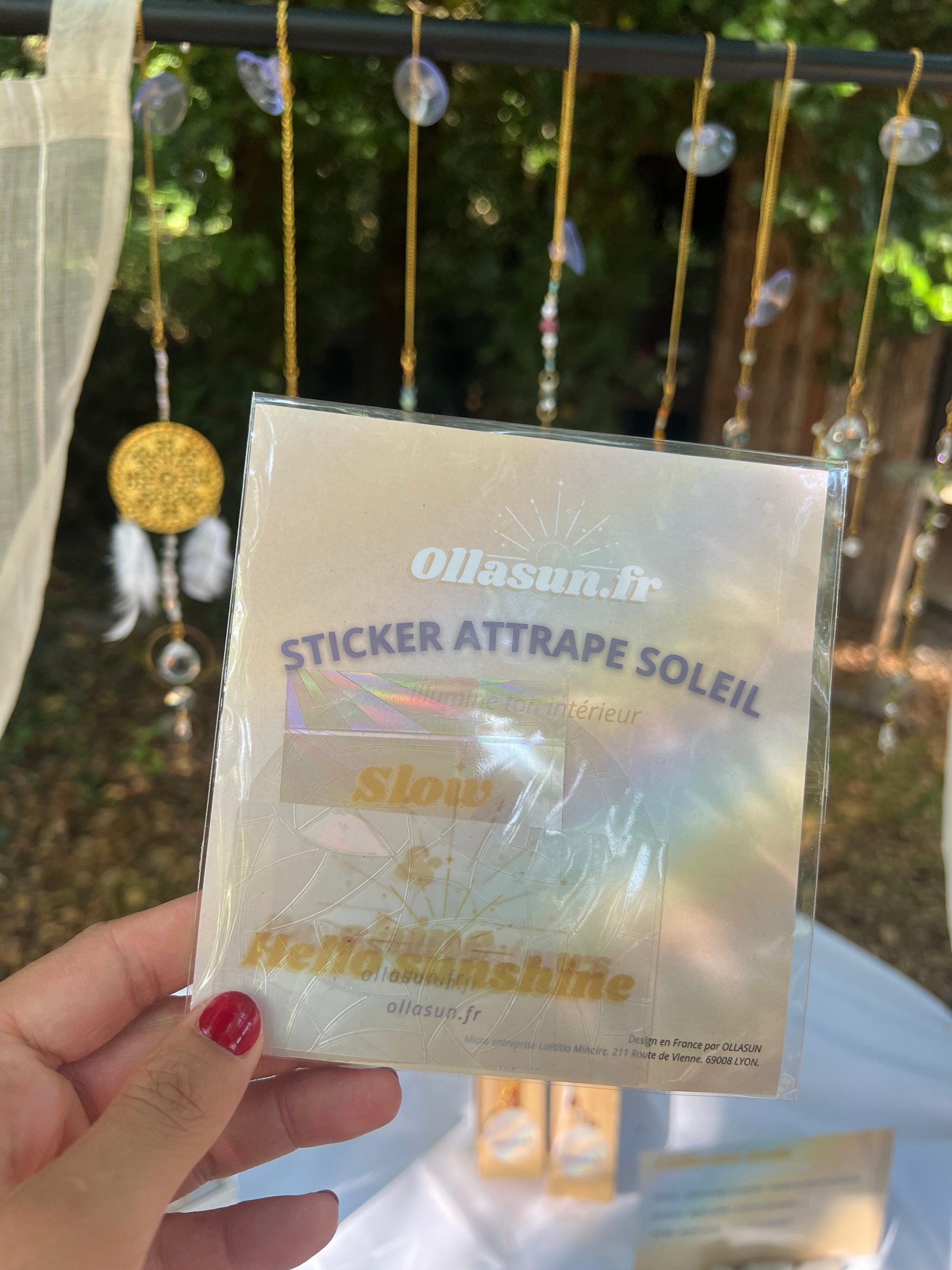 Lot de 3 stickers attrape soleil suncatcher createur d'arc en ciel Ollasun