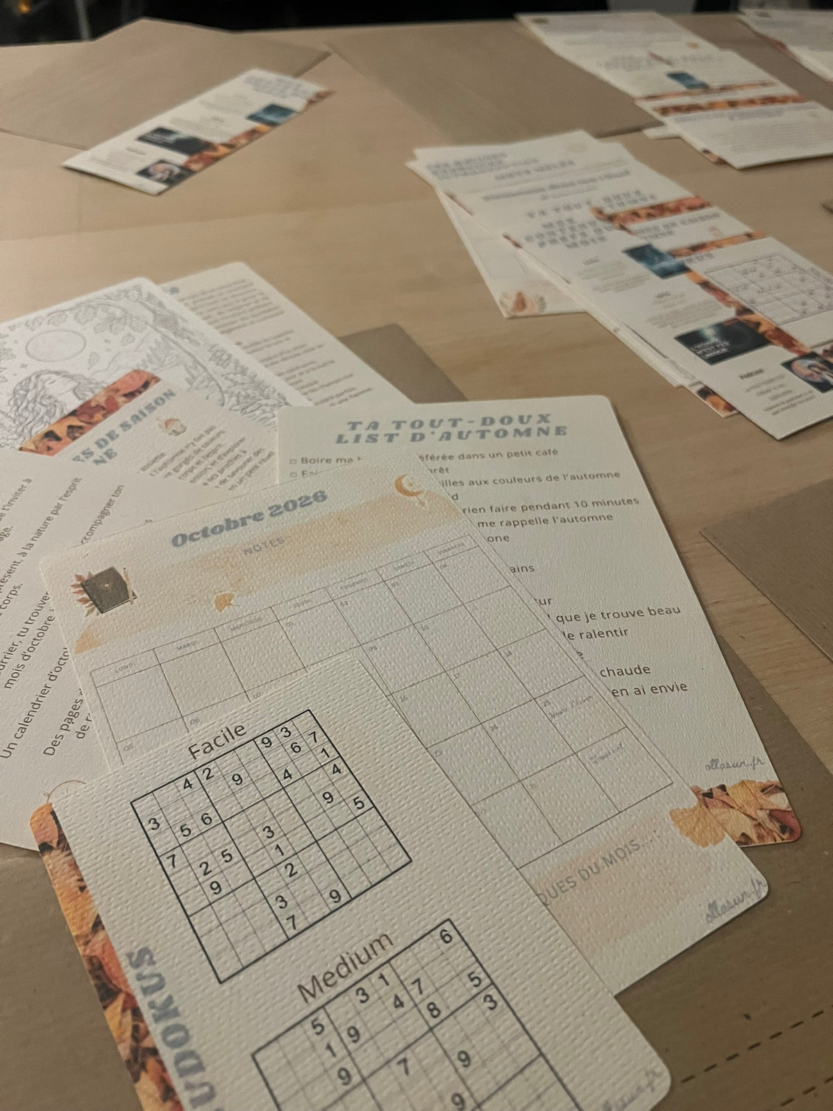 Snail Mail Ollasun d'octobre avec coloriage méditatif, calendrier, jeux et activités créatives autour de l'ancrage