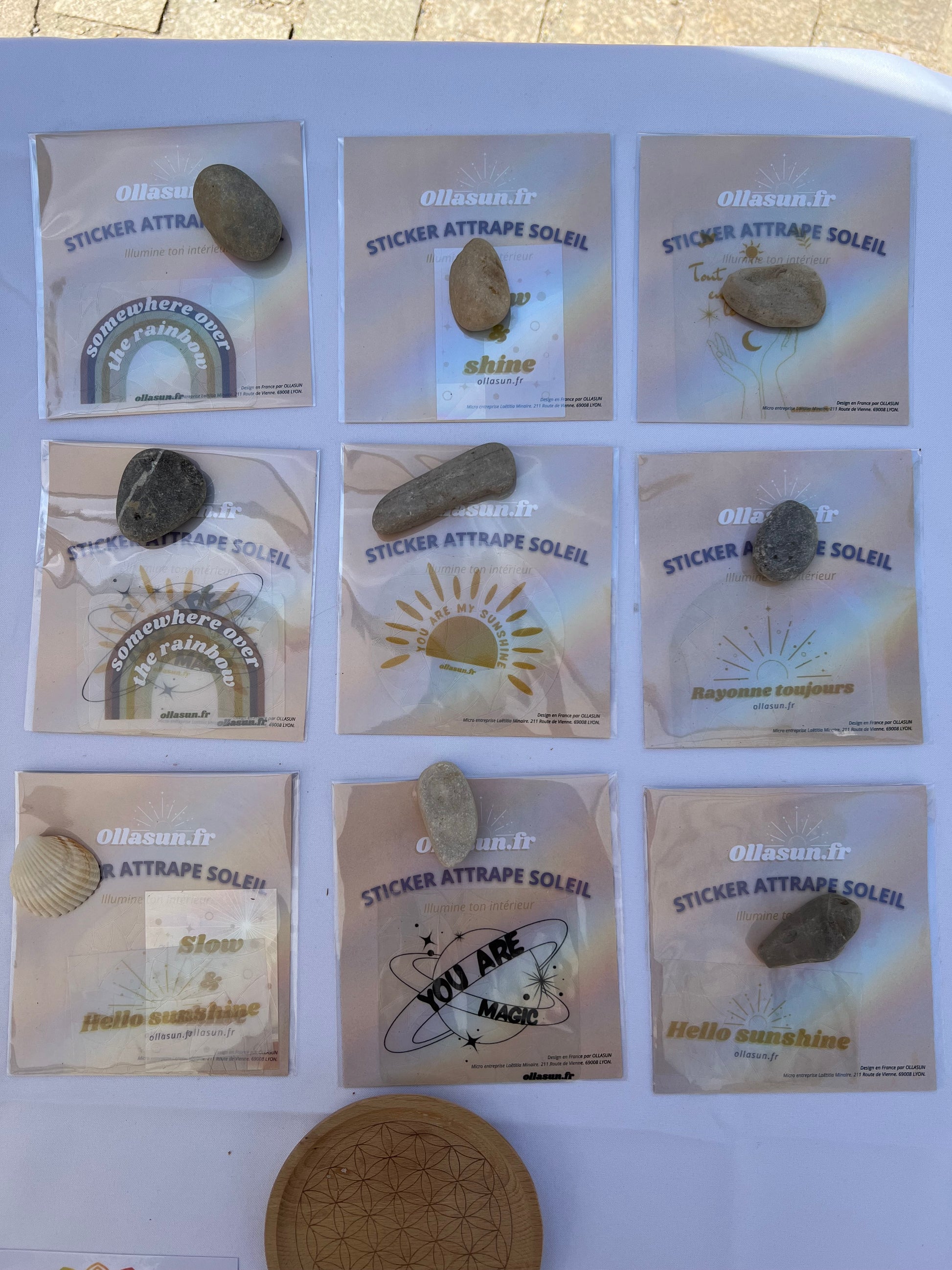 Modèle d'attrape soleil format stickers ollasun. Lot de 3 