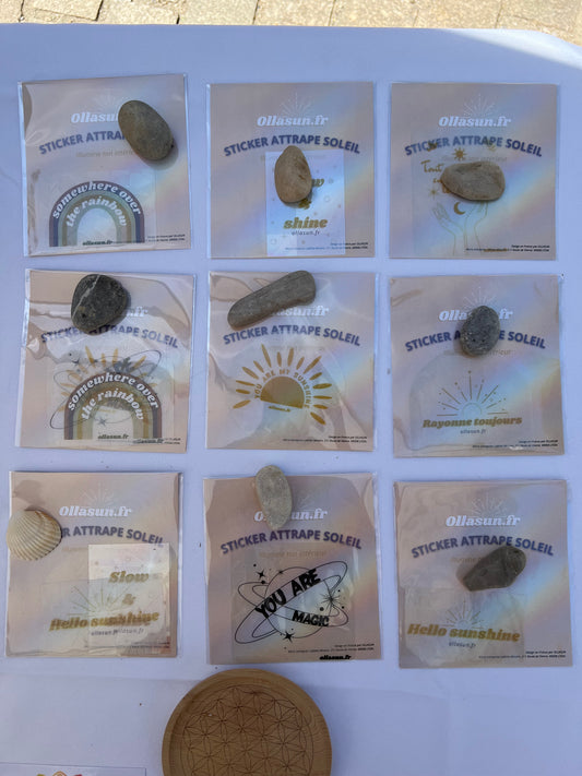 Modèle d'attrape soleil format stickers ollasun. Lot de 3 